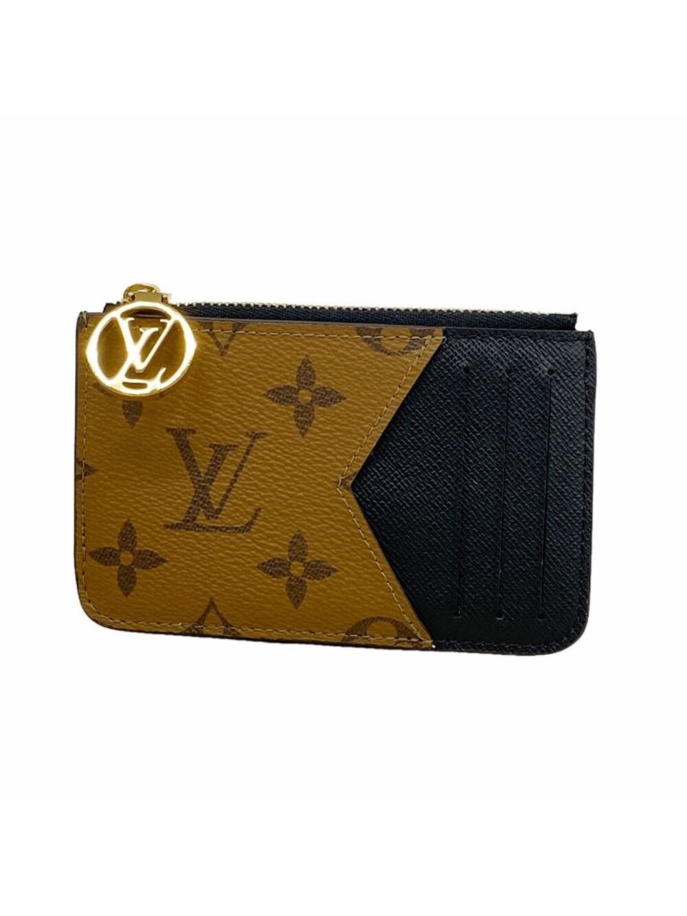 Louis Vuitton Coin Purse Monogram Reverse Card Case Romy Brown